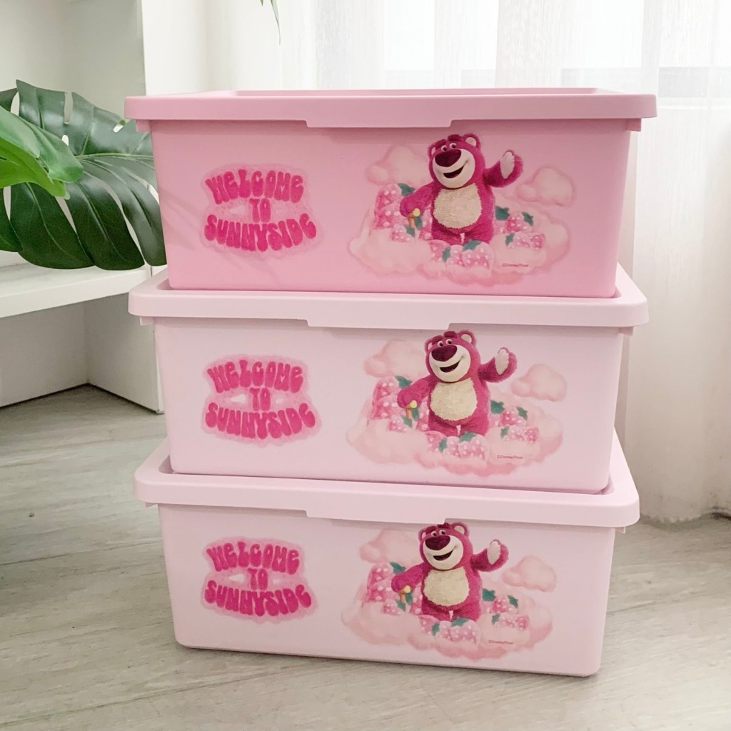 【KT USA】韓國大創迪士尼正版草莓熊收納盒 收納 塑膠盒 附蓋