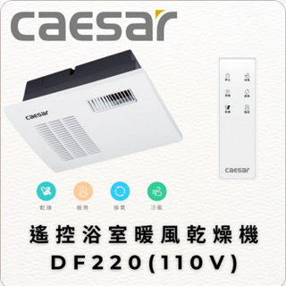 Caesar 凱撒衛浴 遙控浴室暖風乾燥機DF220 四合一乾燥機 遙控 110V