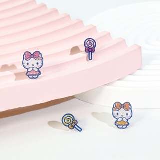 STORY故事銀飾-Hello Kitty 50週年-凱蒂貓造型耳環組-甜點款