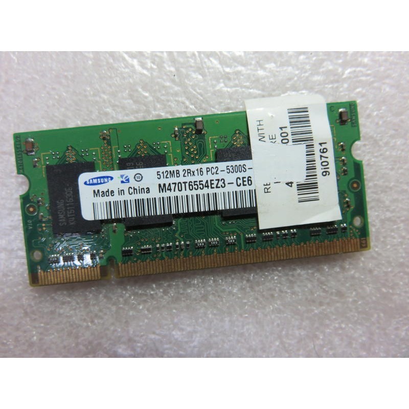 NR筆記型電腦記憶體-M470T6554EZ3-Ce6:512MB Samsung PC2-5300  直購價50