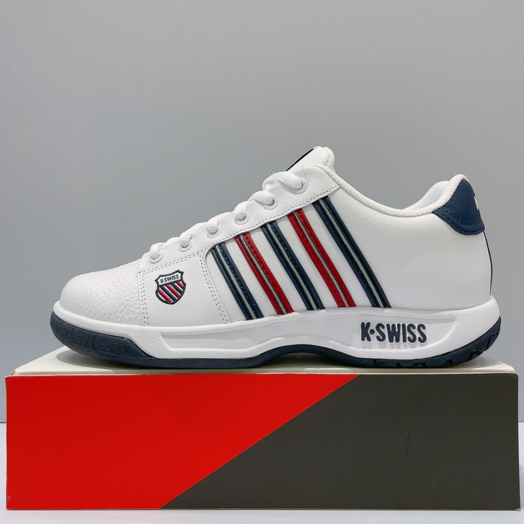 K-SWISS 男生 白色 皮革 舒適 經典款 運動 休閒鞋 01353163