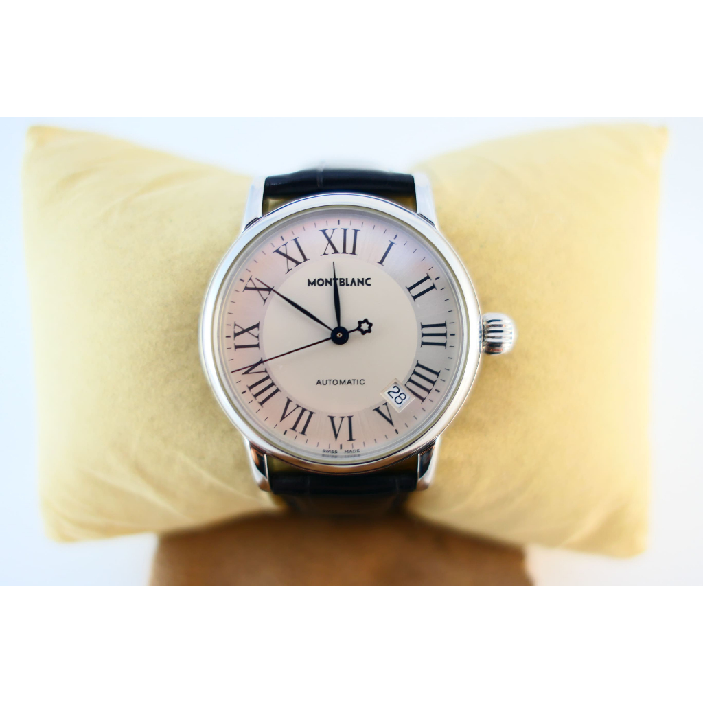 [吉宏精品交流中心]MONTBLANC 萬寶龍 7042 35mm 自動機械 皮帶 二手錶