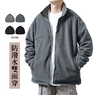 【BUYONE】防潑水 防風多富絨雙面穿外套 保暖 情侶 (SB1218)