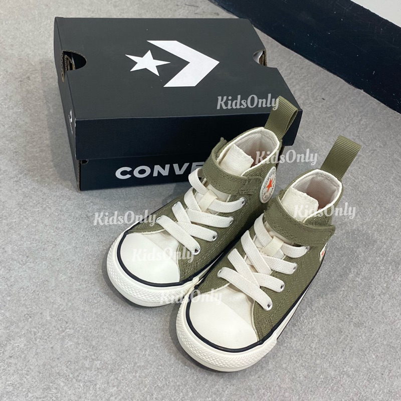 Converse 奶油底拼接高筒休閒帆布鞋/加厚鞋墊/嬰童