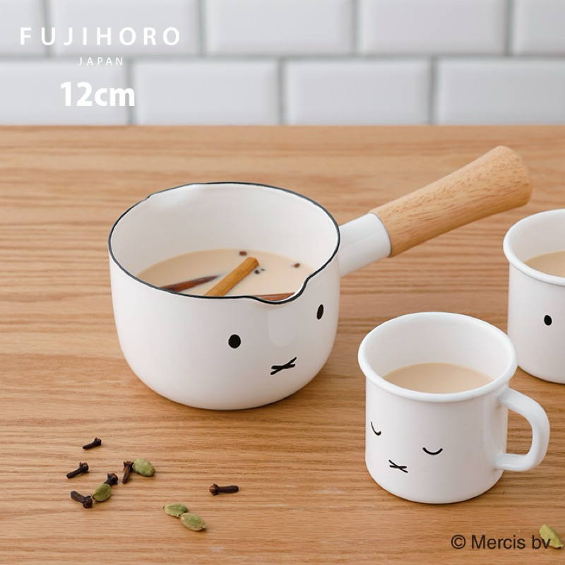 【預購】日本 富士琺瑯 Fuji Horo Miffy/Boris 米飛兔0.8L木柄單手鍋 牛奶鍋 湯鍋