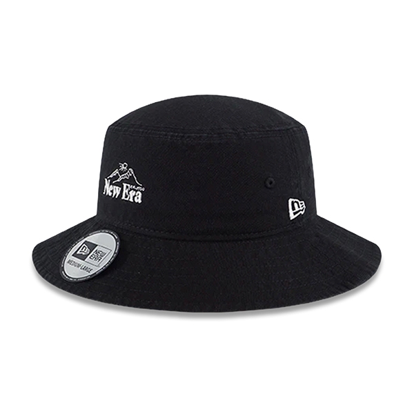 【NEW ERA】山 LOGO 漁夫帽 探險帽 經典黑 繩子可拆 機能 工裝 限量 潮流【ANGEL NEW ERA】