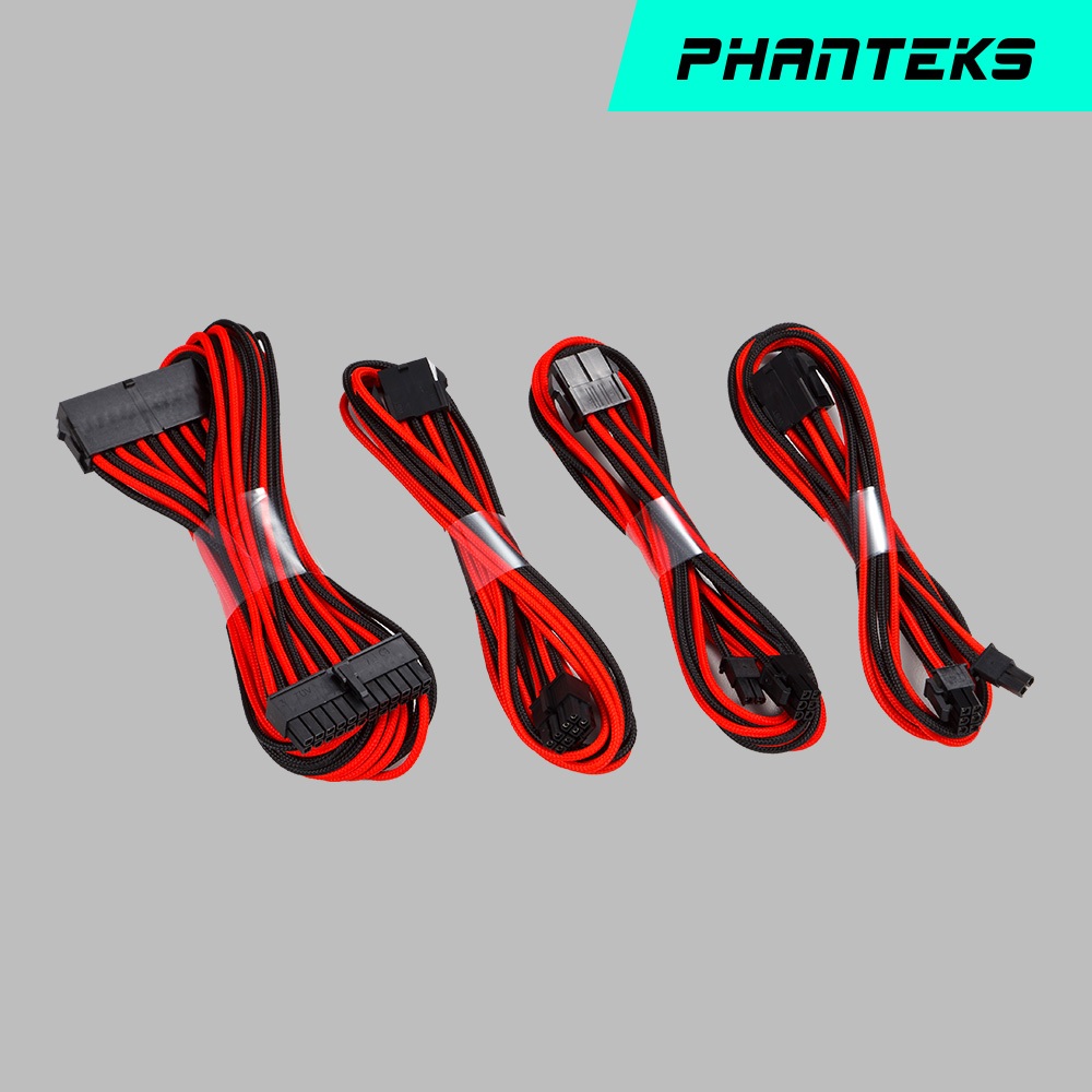 Phanteks 追風者PH-CB-CMBO_BR黑/紅色 電源延長線套件500mm