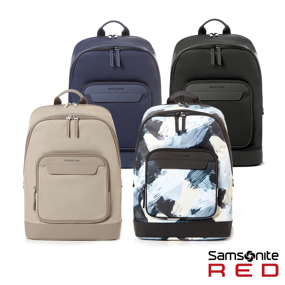 Samsonite RED 新秀麗 筆電後背包/電腦包/雙肩包15.6吋 NOBERT 輕量商務中性多功能_黑/藍/米