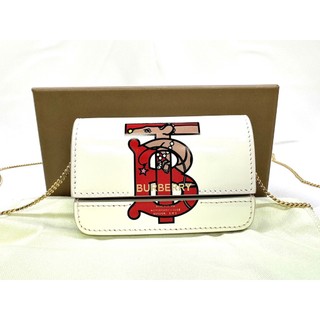 BURBERRY 鏈帶翻蓋皮革卡包