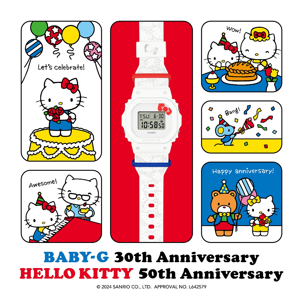 BABY-G 30 週年 X Hello Kitty 50 週年紀念特別雙慶聯名款BGD-565KT-7