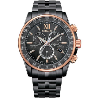 CITIZEN 星辰 GENT'S 光動能 電波對時 男錶 42.5mm 黑直條紋 (CB5884-88H)