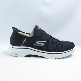 Skechers 216648BKW GO WALK 7 男健走鞋 免綁鞋帶 套入式 黑x白【iSport愛運動】