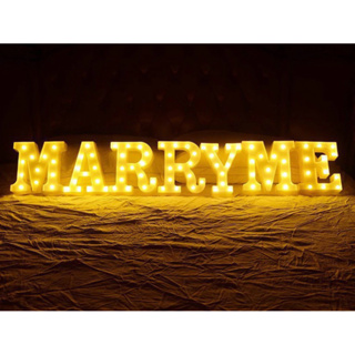 LED造型求婚燈飾Marry me+ LED蠟燭燈24入（暖白）