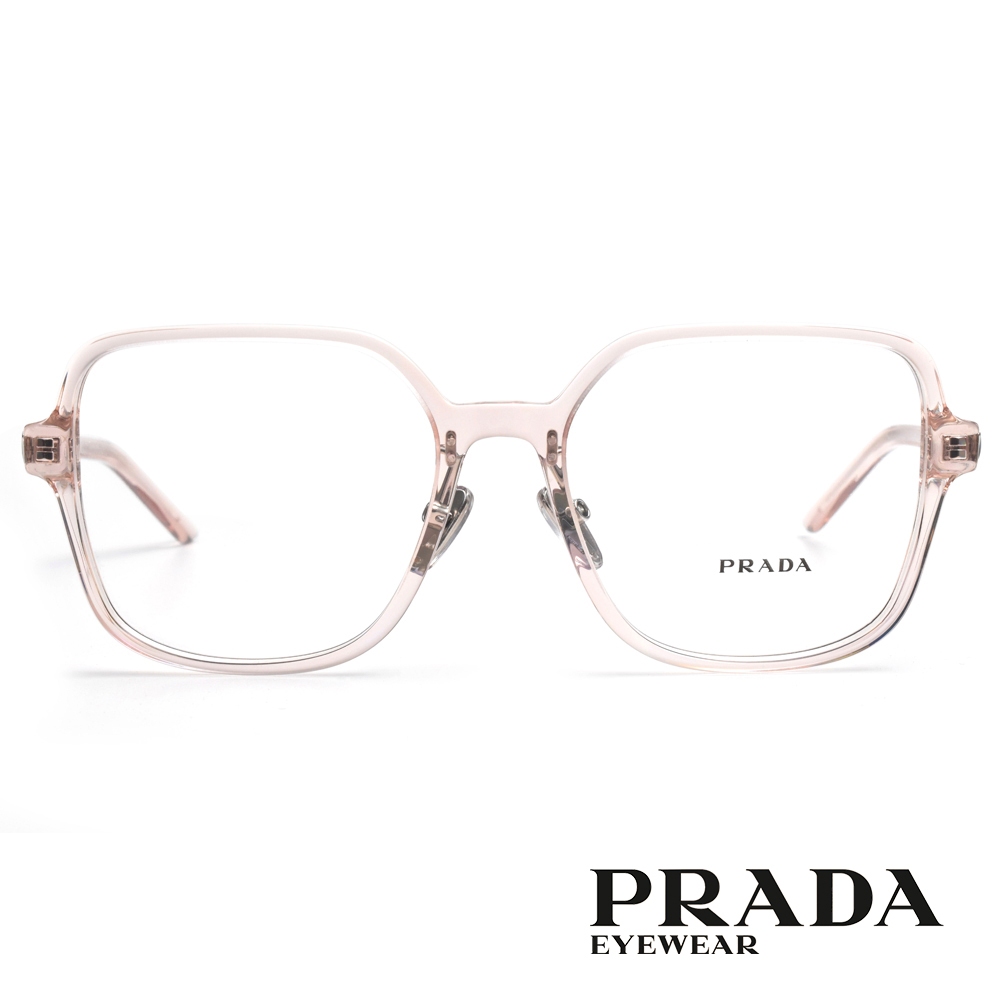 PRADA 光學眼鏡 VPR13ZD 15J1O1-56mm 復古大方框膠框 - 金橘眼鏡