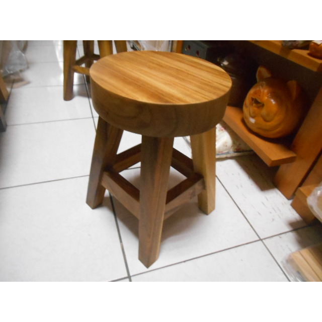 100%天然印尼柚木造型圓凳厚7公分尺寸30X30X45公分特價出清請先詢問庫存