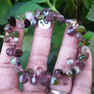 🔯 InC水晶 🌸保證真品🌸【16.天然 秀氣 高階 透光 水滴 切面 西瓜 糖果 碧璽 手鍊】手珠 高檔 清透