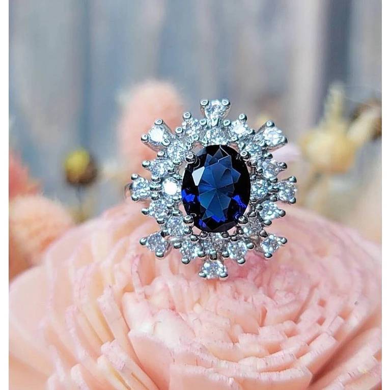 現貨 矢車菊  Destinee 戒指 2克拉 斯里蘭卡 藍寶石 頂級珠寶 極致工藝 戒指 可調式戒圍 不退色