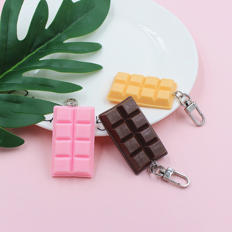 台灣現貨 巧克力吊飾 鑰匙圈/紀念品/掛件/禮物 巧克力鑰匙扣 超仿真 咖啡色/粉色/黃色