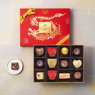 現貨 日本 GODIVA 新年限定 紅色禮盒 巧克力 龍年 金色 紅色 情人節 限定 禮盒