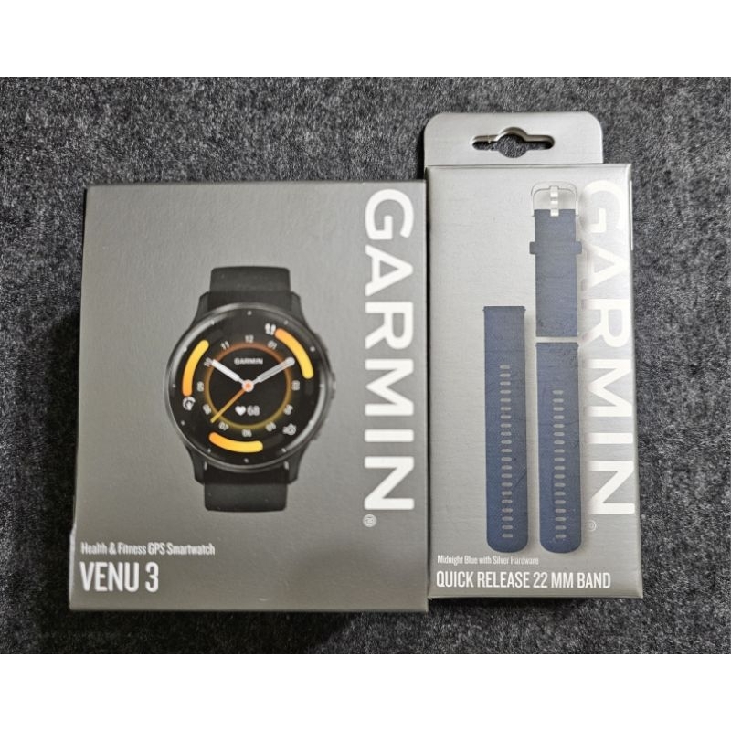 Garmin VENU3 + 午夜藍矽膠錶帶