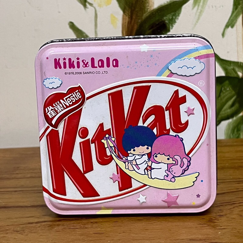 《早期收藏》Kit Kat 限量kiki&amp;lala雙子星方型鐵盒（空盒）