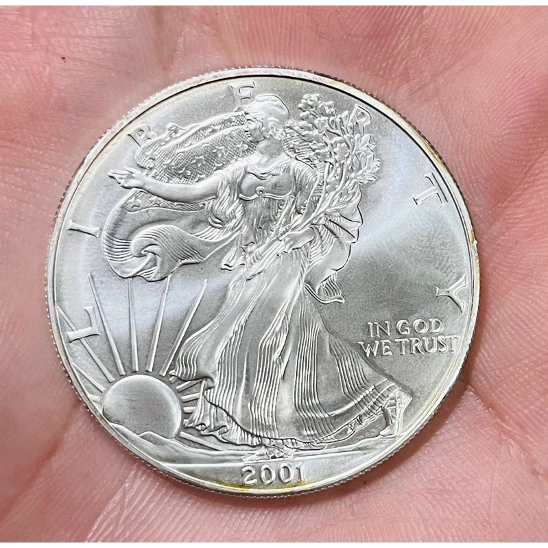 現貨最後一枚 🇺🇸 2001 美國鷹揚精鑄銀幣 1盎司 白銀 純銀999