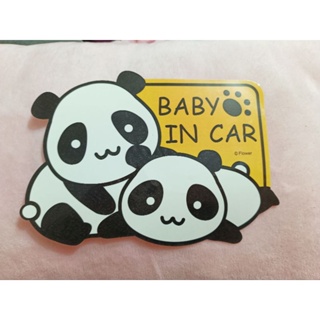 baby in car 貓熊、懶懶熊貼紙