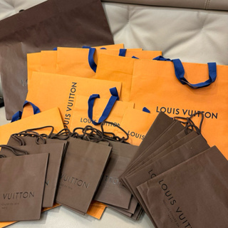 包櫃清倉 專櫃 Louis Vuitton LV 紙袋 橘色 咖啡色