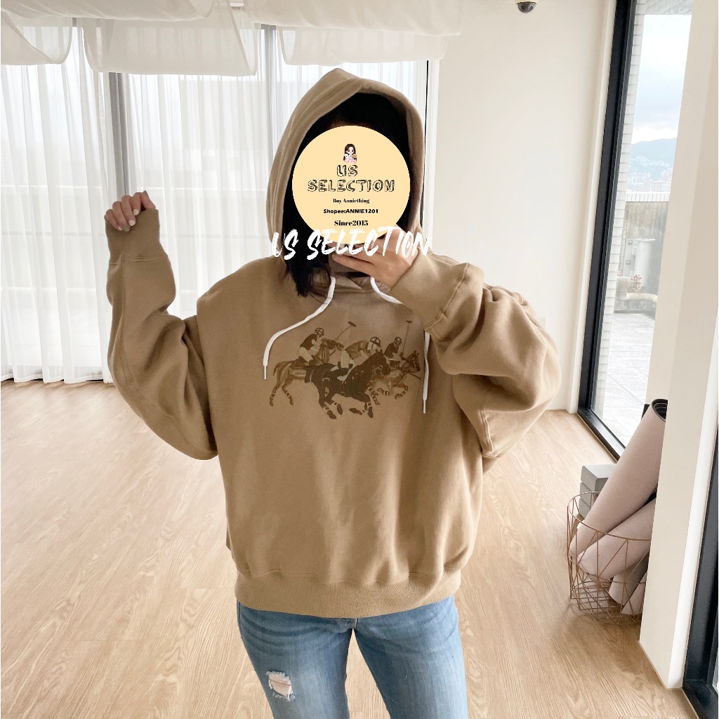 現貨◄ USS 美國代購 Polo Ralph Lauren RL 女款 大馬 刺繡 刷毛 鋪棉 連帽帽T 帽衫