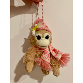 日本Baby Coco & Natsu冬日粉色毛帽圍巾猩猩猴子女孩吊飾