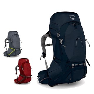 【OSPREY 美國】Atmos AG 50 男款登山背包 50L 深淵灰 裡格紅 團結藍 M 旅行背包 專業登山包