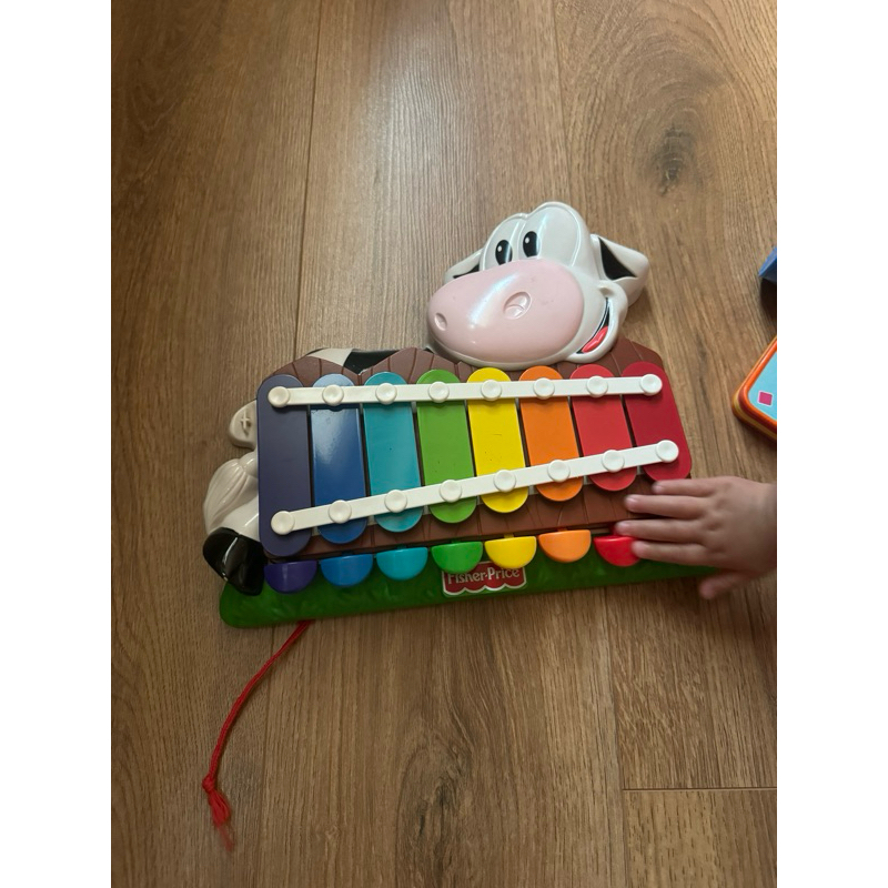 二手 Fisher-Price 費雪 小牛鋼琴 音樂玩具 鋼琴 木琴 鐵琴 敲擊樂器 嬰幼兒 兒童 禮物