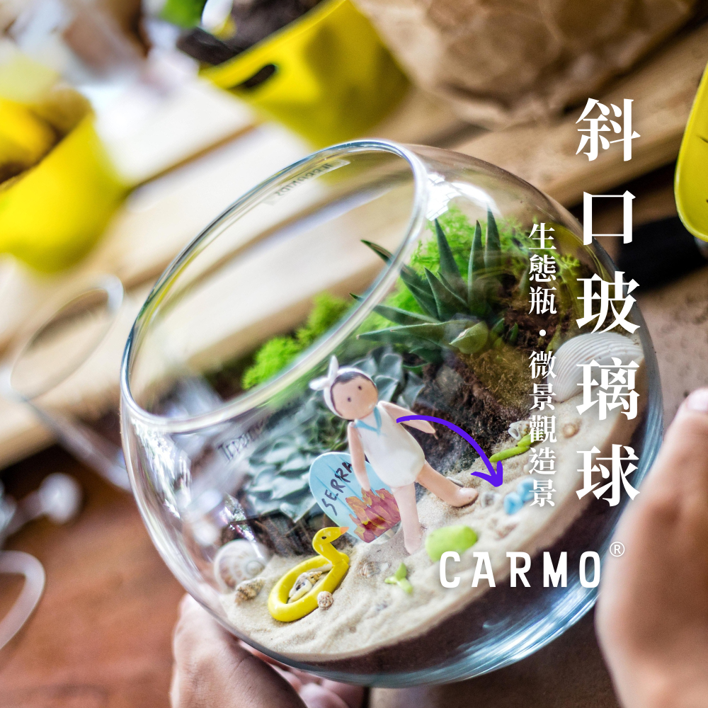 CARMO平底斜口玻璃瓶 多肉植物盆器裝飾｜微景觀玻璃