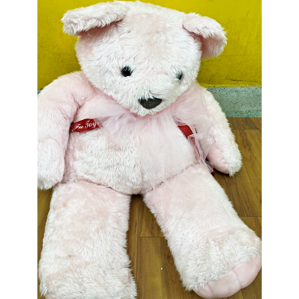超大泰迪熊(高約90-100公分)娃娃 一個棕色一個粉紅色 , 只限自取