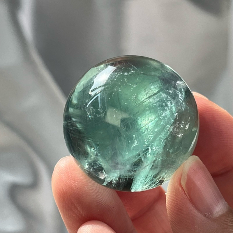 【礦麗 mineral beautiful】透體 4 綠螢石 綠螢石 螢石球 水晶球水晶原礦 天然水晶