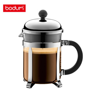 【E-bodum】CHAMBORD 法式濾壓咖啡壺 耐熱玻璃 4杯濾壓壺 500cc-不鏽鋼亮面 原廠現貨免運♥輕頑味
