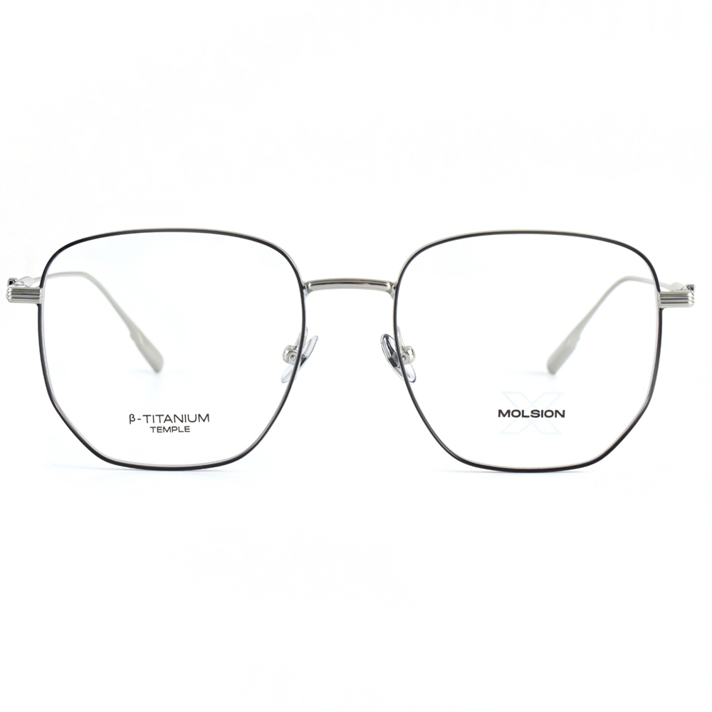 MOLSION 光學眼鏡 MX7001 B15 多邊形框 - 金橘眼鏡
