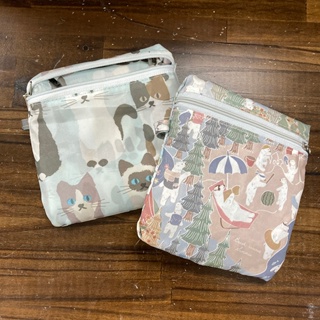 日本 3coins 設計插畫 釣魚熊熊 貓咪 背心購物袋 折疊環保袋 購物袋