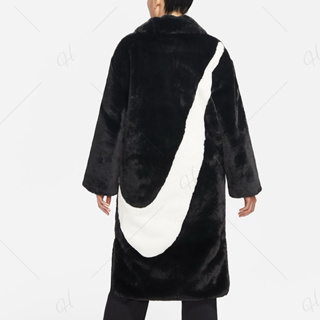 NIKE 外套 毛毛外套 立領外套 長版 運動 保暖 女款 黑