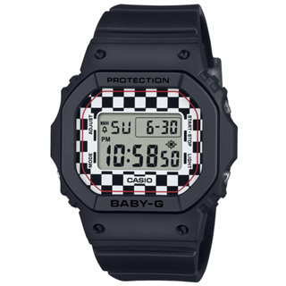 CASIO 卡西歐 BABY-G 滑板潮流 格子旗電子腕錶 新年禮物 42.1*37.9mm / BGD-565GS-1