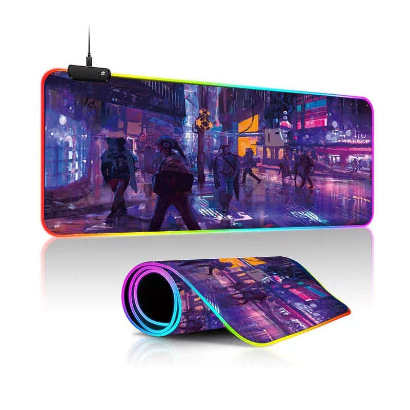 RGB Gaming MousePad, 7 LED Color Backlit large desk mat mous