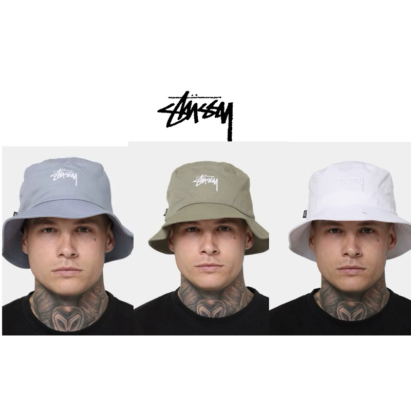 正品代購STUSSY HAT 多色漁夫帽 刺繡字母 遮陽帽 帽子 帽 條紋 素面 四款 潮流 街頭