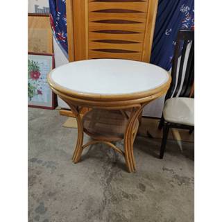 【銓芳傢俱】實木藤編餐桌 直徑88cm*高75cm 休閒圓桌 藤桌 造型餐桌 休閒桌 咖啡桌 置物桌 籐編餐桌 圓餐桌