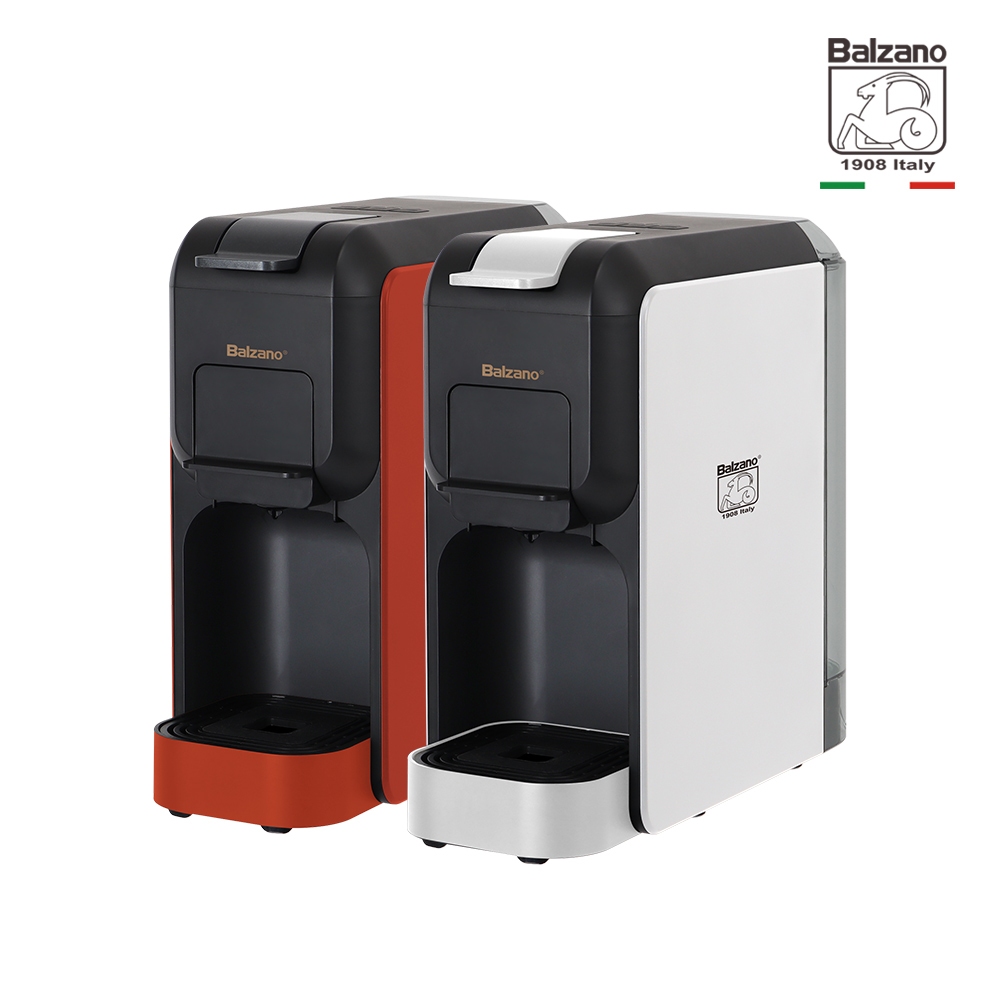 義大利Balzano 義式半自動雙膠囊3in1咖啡機-芭蕾白/探戈橘 BZ-CCM806