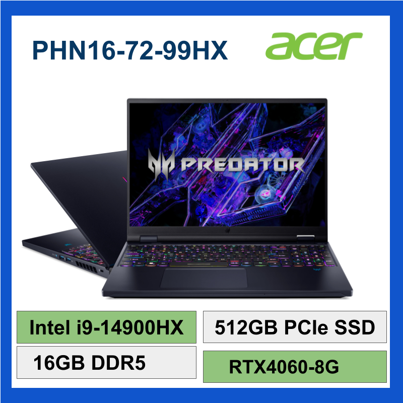 Acer 宏碁 PHN16-72-99HX i9-14900HX 16G 512G RTX4060-8G WIN11