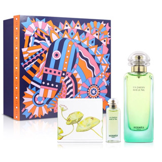 愛馬仕Hermes 尼羅河花園Un Jardin Sur Le Nil 淡香水100ml+7.5ml+沐浴皂禮盒