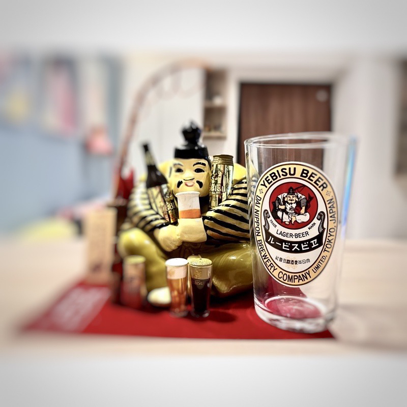 日本 YEBISU 啤酒杯 復古 惠比壽  昭和年代 Sapporo asahi suntory 杯