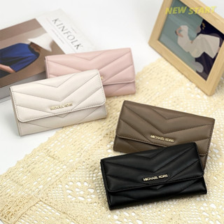 【New START精品服飾-員林】Michael Kors MK 絎縫 山形紋 多卡層 翻蓋長夾 卡夾 女生長夾