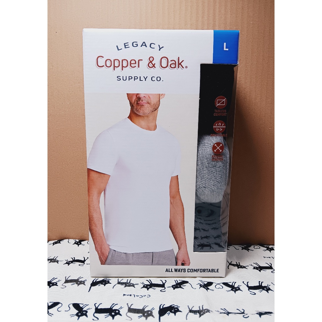❤現貨-全新品-L❤ Copper &amp; Oak 男圓領 短袖 上衣 三件組 好市多 Costco