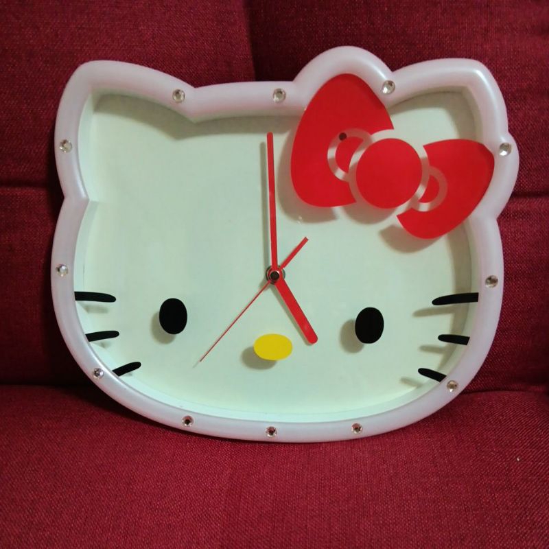早期 2012年 三麗鷗 正版 Hello Kitty 時鐘 掛鐘 壁鐘 LEd整點報時